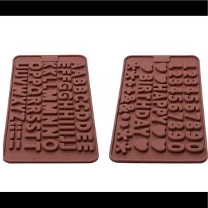 Silicone Letter Mold and Number Chocolate Mold2pcs